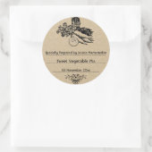 旧野菜ファッションド缶詰テンプレート ラウンドシール (バッグ)