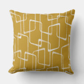 旧金ゴールドレトロリノプリント幾何学的パターン クッション (正面)