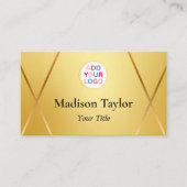 旧金ゴールドQRコード名刺テンプレートとロゴ 名刺 (正面)