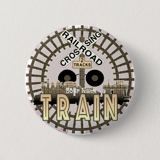 旧鉄道列車 缶バッジ (正面)