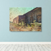 旧鉄道車両・鉄道駅 キャンバスプリント (インサイチュ (ウッドフロア))