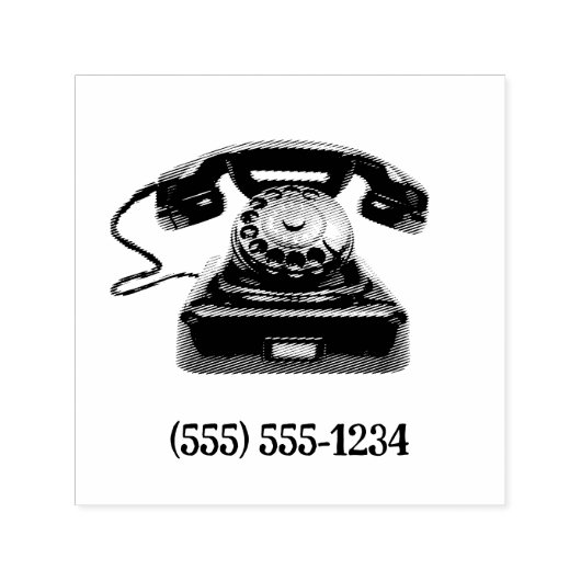 旧電ファッションド話番号カスタム セルフインキングスタンプ (デザイン)