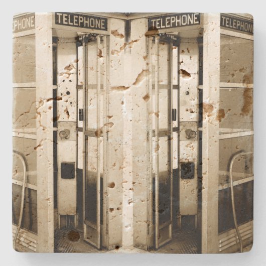旧電話ブース ストーンコースター (正面)