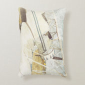 旧青アンティーク機長方形アクセント枕 アクセントクッション (正面(垂直))