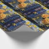 旧青本と黄色い花 ラッピングペーパー (角)