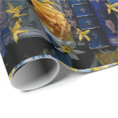 旧青本と黄色い花 ラッピングペーパー (ロールコーナー)