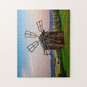 旧風車ヒルルーラルウィンドミル農地シーニックJ ジグソーパズル (縦)