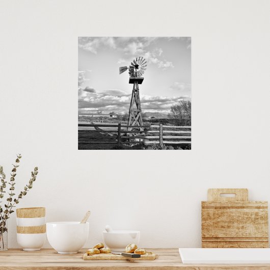 旧風車ファームランチ風景写真 ポスター (キッチン)