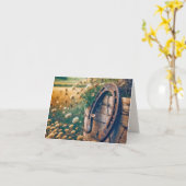 旧馬蹄及び野草ノートカード カード (黄色い花)