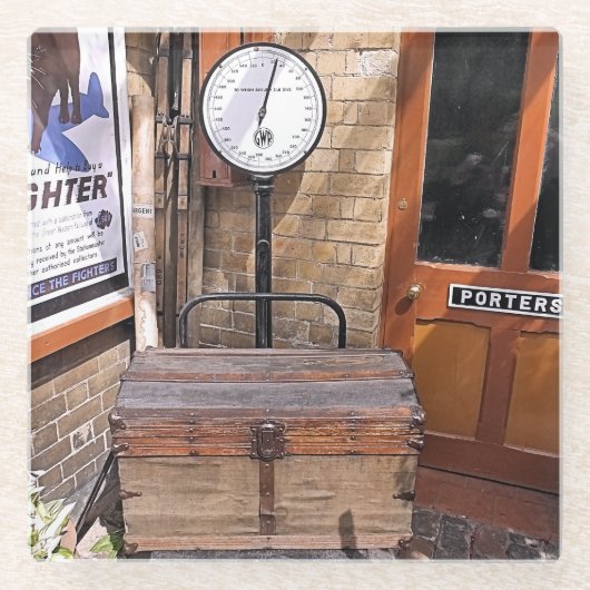 旧駅 ガラスコースター (正面)