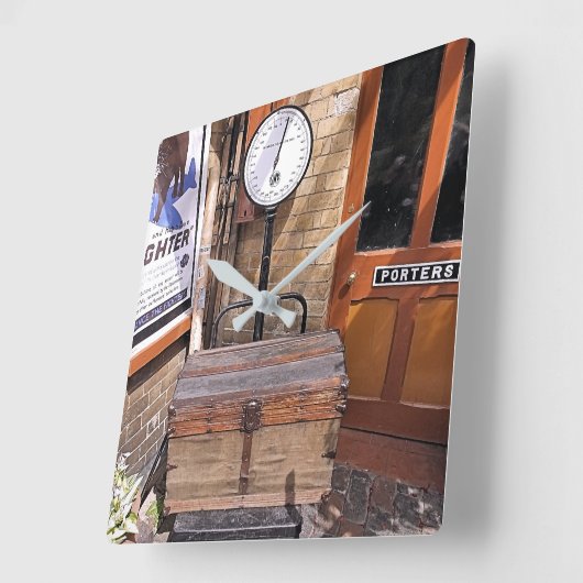 旧駅 スクエア壁時計 (傾斜)