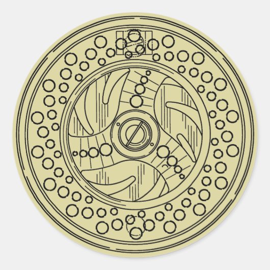 旧魚釣りことわざ | Brown Trout ラウンドシール (正面)