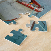 旧魚釣りボートギリシャ国旗ザキントスギリシャ ジグソーパズル (側面)