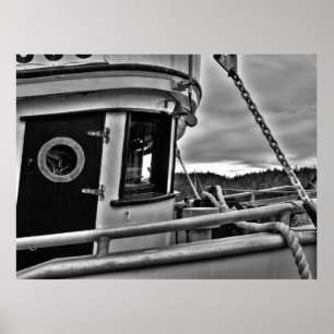 旧魚釣りボート予報官 – ファインアートプリント ポスター