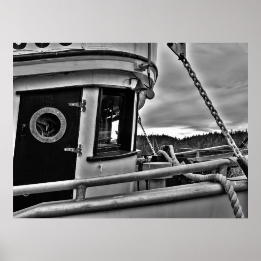 旧魚釣りボート予報官 – ファインアートプリント ポスター (正面)