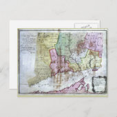 旧1766年コネチカットの地図 ポストカード (正面/裏面)