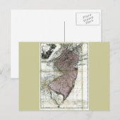 旧1777年ニュージャージーの地図 ポストカード (正面/裏面)