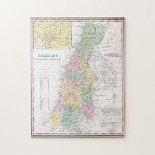 旧1836年パレスチナ州地図 ジグソーパズル (縦)