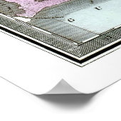 旧1848ルイジアナの地図 ポスター (角)