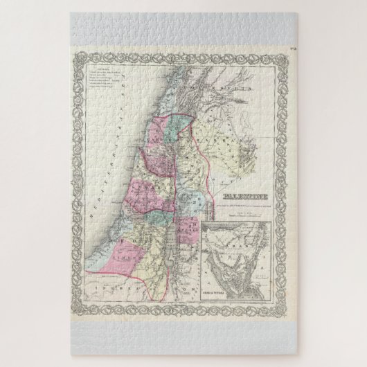 旧1855年パレスチナ州エルサレム ジグソーパズル (縦)