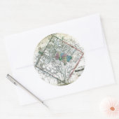 旧1862ワシントン地区コロンビアの地図 ラウンドシール (封筒)