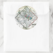 旧1862ワシントン地区コロンビアの地図 ラウンドシール (バッグ)