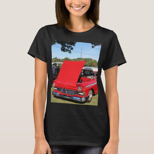旧55フォードワゴンクラシック車Tシャツ Tシャツ (正面)