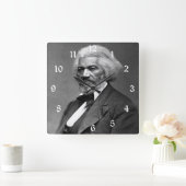 旧Fr3d3rick Bailey Douglasアフリカ系アメリカ人ヒーロー スクエア壁時計 (ホーム)