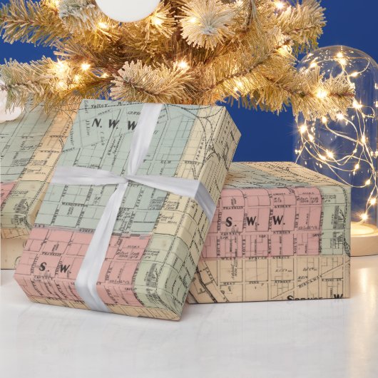 旧PA読マップ(1877年)ヴィンテージPennsylvania Pre ラッピングペーパー (クリスマス)