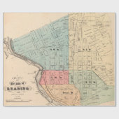 旧PA読マップ(1877年)ヴィンテージPennsylvania Pre ラッピングペーパー (フラット)