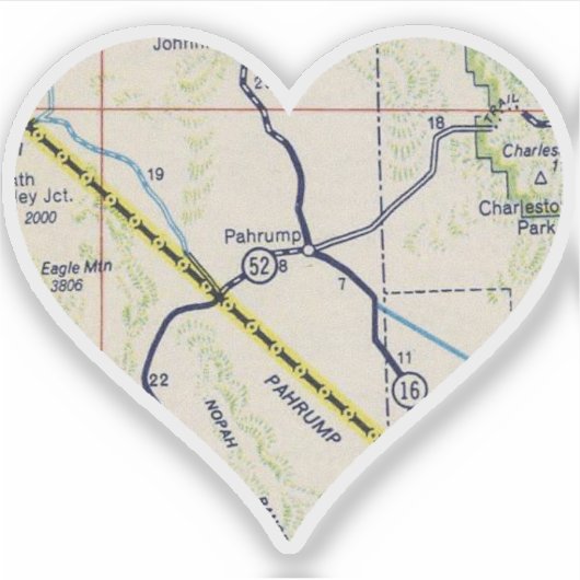 旧Pahrump NVの地図 シール (正面)