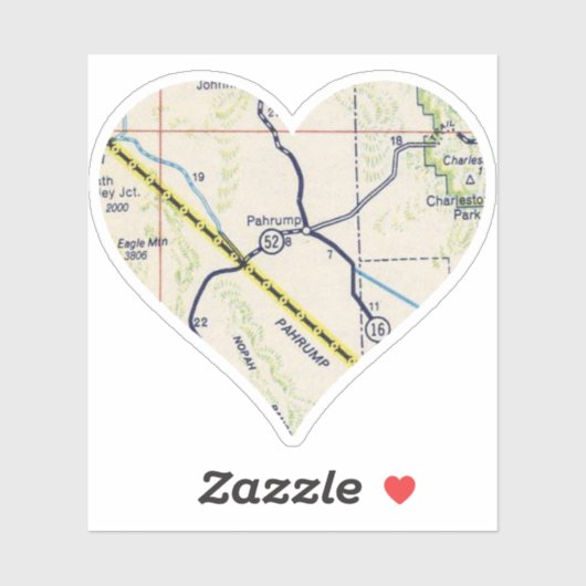 旧Pahrump NVの地図 シール (シート)