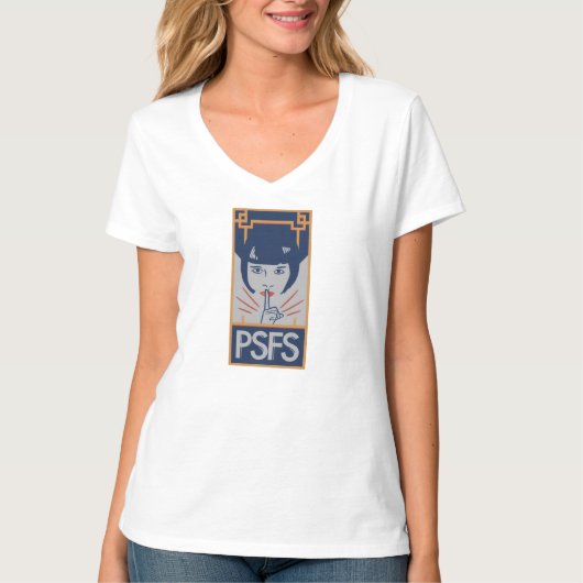 旧PSFSロゴ Vネック Tシャツ (正面)