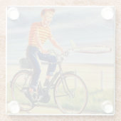 早いアメリカの自転車の広告のコースター ガラスコースター (裏面)