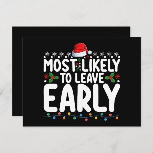 早いクリスマス離れの家族に最も可能性が高い ポストカード (正面/裏面)