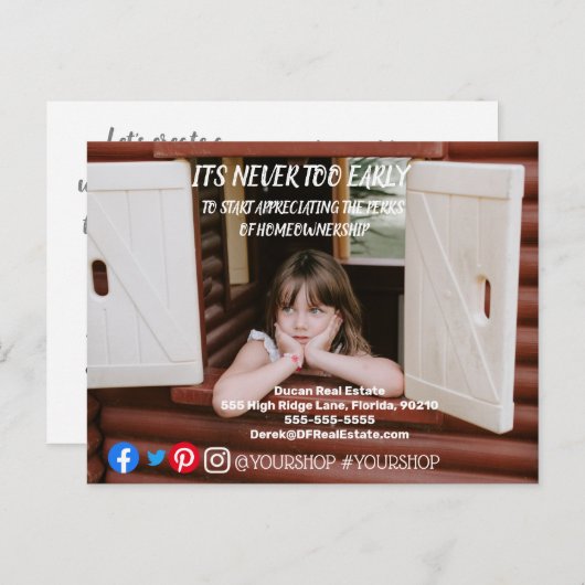 早い時期の不動産の実在マーケティングはころだ ポストカード (正面/裏面)