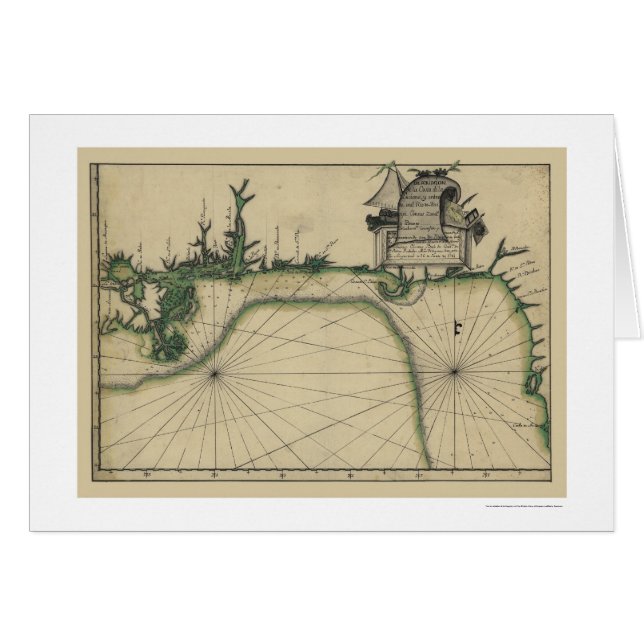 早い湾海岸の地図1784年 (正面横)