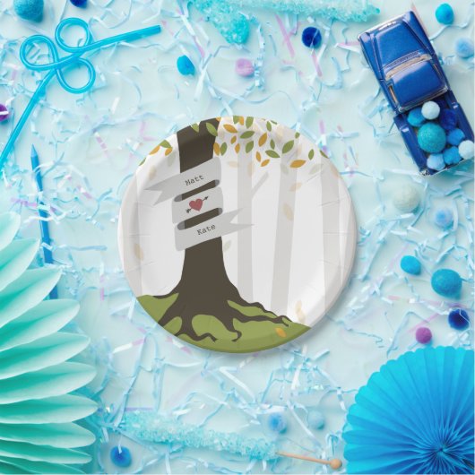 早い秋の森林結婚式 ペーパープレート (パーティー)