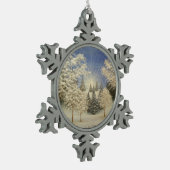 早い雪の嵐 スノーフレークピューターオーナメント (左)