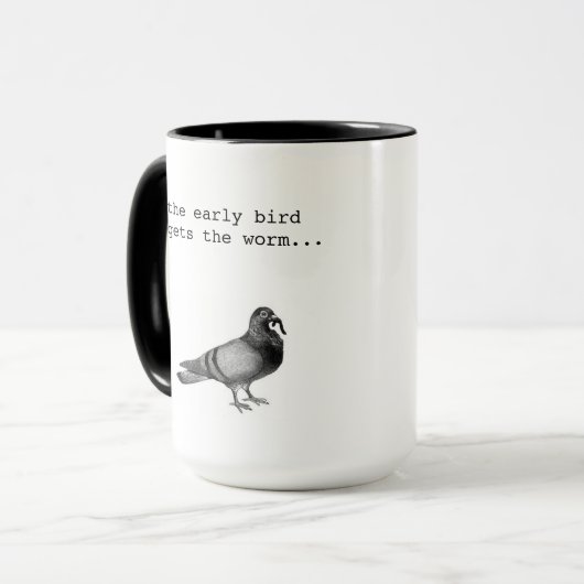 早い鳥はみみずを得ます夜型の人がテキーラを得る マグカップ (正面左)