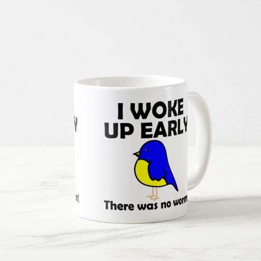 早い鳥はみみずを早く目覚めましたみみずを得ません コーヒーマグカップ (正面右)