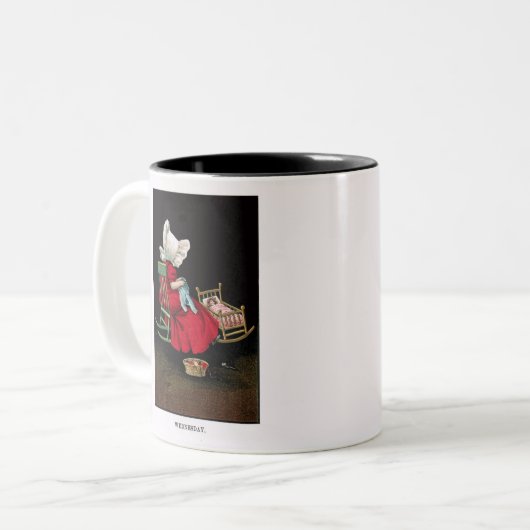 早い1900's水曜日Sunbonnetスーのコーヒー・マグ ツートーンマグカップ (正面左)