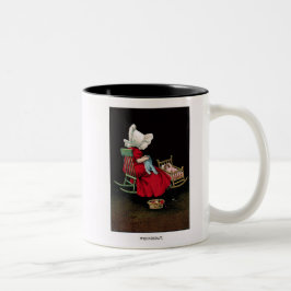 早い1900's水曜日Sunbonnetスーのコーヒー・マグ ツートーンマグカップ