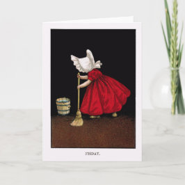 早い1900's金曜日Sunbonnetスーの挨拶状 カード