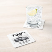 早い2歳の誕生日のレースカーモダンに成長 スクエアペーパーコースター (インサイチュ)