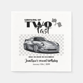 早い2歳の誕生日のレースカーモダンに成長 スタンダードカクテルナプキン