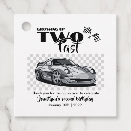 早い2歳の誕生日のレースカーモダンに成長 フェイバータグ (正面)