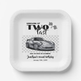 早い2歳の誕生日のレースカーモダンに成長 ペーパープレート