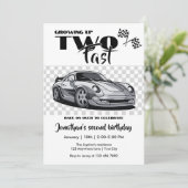 早い2歳の誕生日のレースカーモダンに成長 招待状 (スタンド正面)