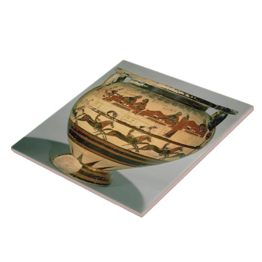 早いCorinthianの黒姿のコラムkraterは描写します タイル (側面)